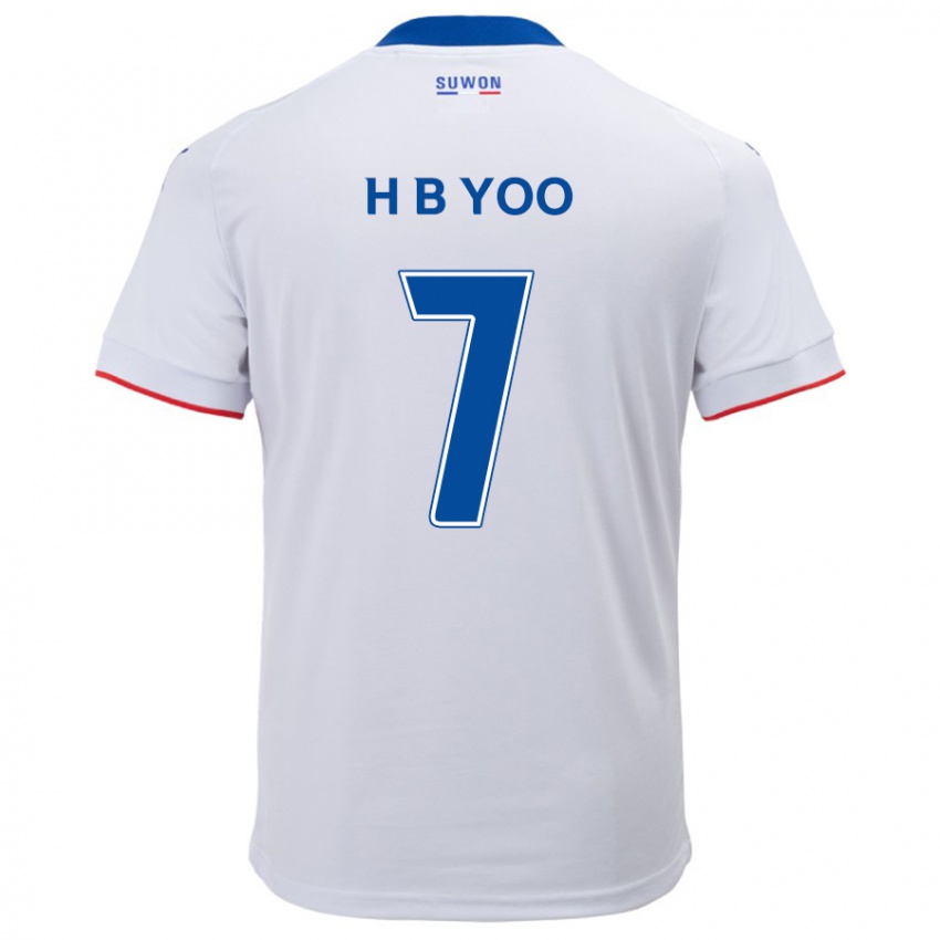 Kinder Byung-Heon Yoo #7 Weiß Blau Auswärtstrikot Trikot 2024/25 T-Shirt Belgien