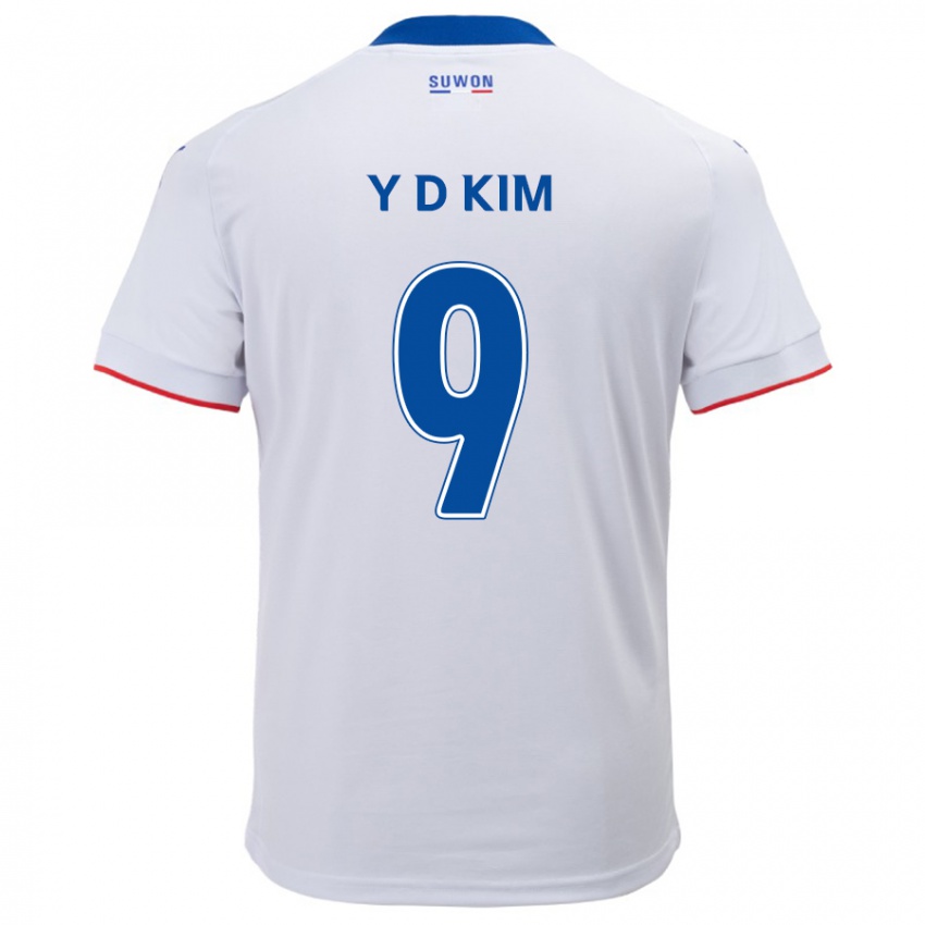 Kinder Dong-Yeon Kim #9 Weiß Blau Auswärtstrikot Trikot 2024/25 T-Shirt Belgien