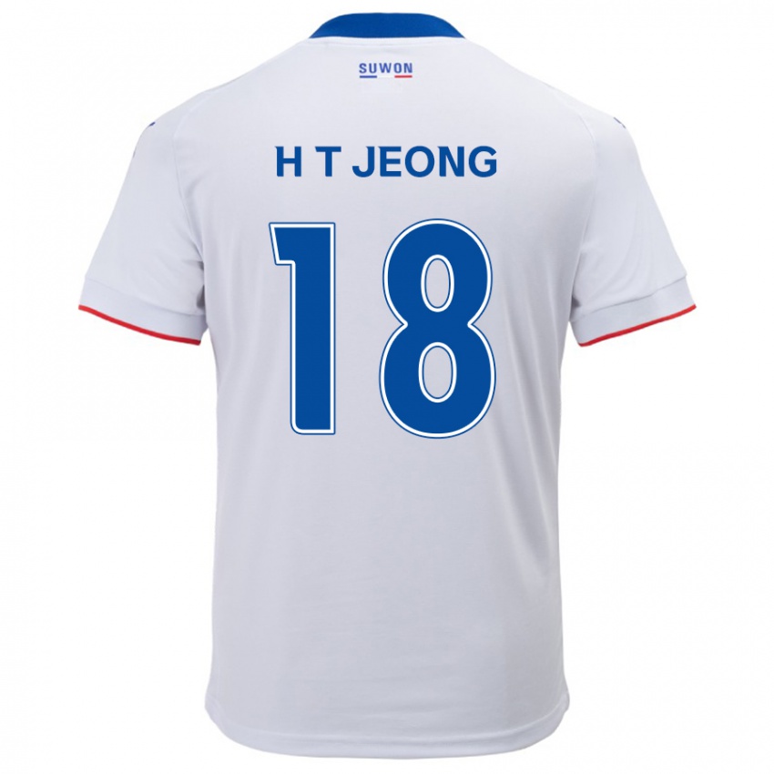 Kinder Tae-Hwan Jeong #18 Weiß Blau Auswärtstrikot Trikot 2024/25 T-Shirt Belgien