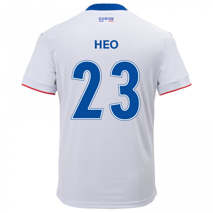 Kinder Hwan Heo #23 Weiß Blau Auswärtstrikot Trikot 2024/25 T-Shirt Belgien