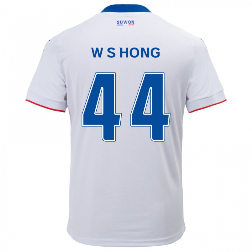 Kinder Sang-Won Hong #44 Weiß Blau Auswärtstrikot Trikot 2024/25 T-Shirt Belgien