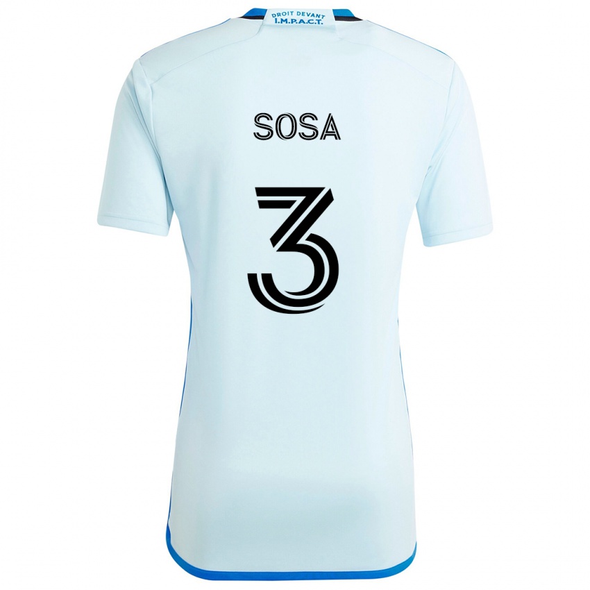 Kinder Joaquín Sosa #3 Eisblau Auswärtstrikot Trikot 2024/25 T-Shirt Belgien