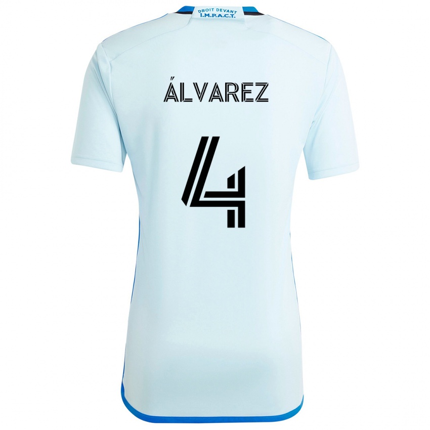 Kinder Fernando Álvarez #4 Eisblau Auswärtstrikot Trikot 2024/25 T-Shirt Belgien