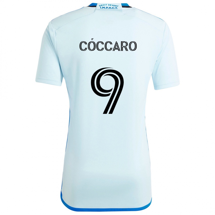 Kinder Matías Cóccaro #9 Eisblau Auswärtstrikot Trikot 2024/25 T-Shirt Belgien