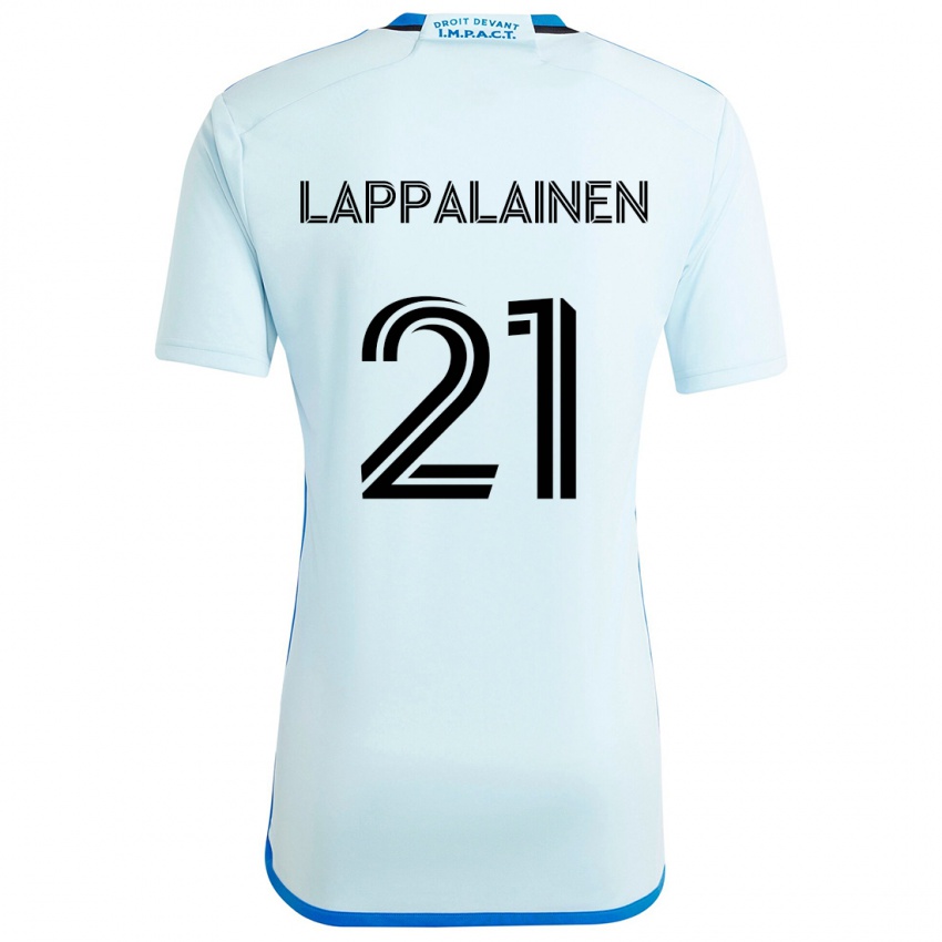 Kinder Lassi Lappalainen #21 Eisblau Auswärtstrikot Trikot 2024/25 T-Shirt Belgien