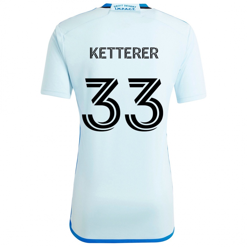 Kinder Logan Ketterer #33 Eisblau Auswärtstrikot Trikot 2024/25 T-Shirt Belgien