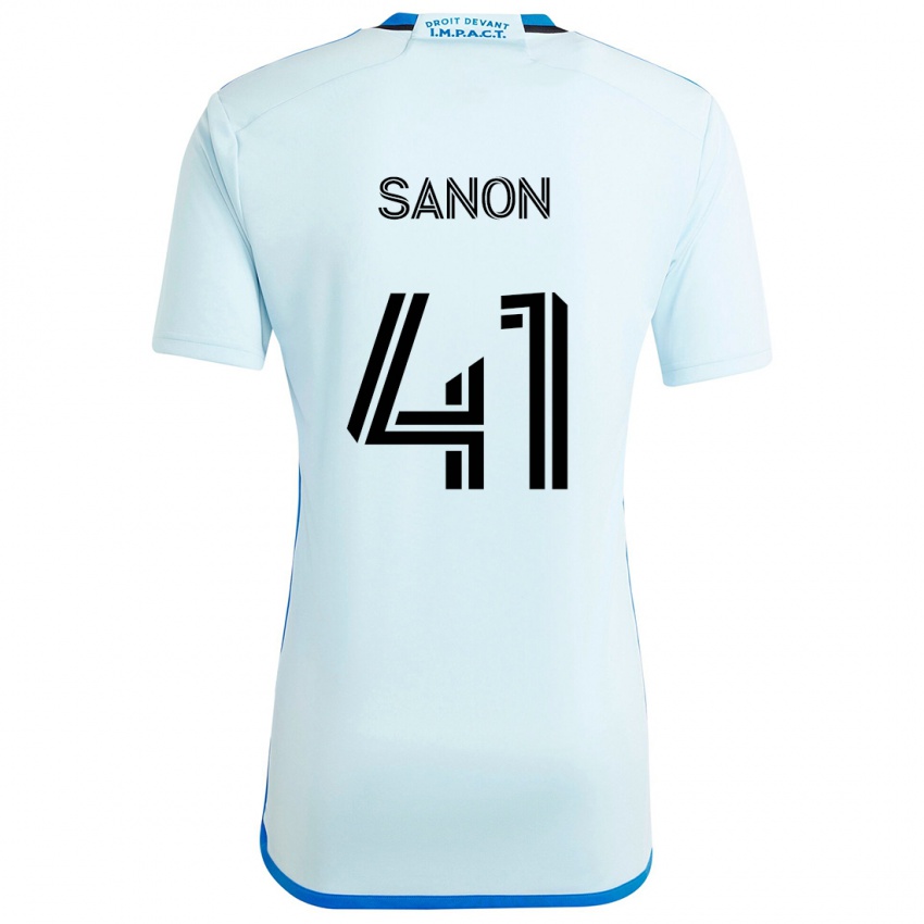 Kinder Jérémy Sanon #41 Eisblau Auswärtstrikot Trikot 2024/25 T-Shirt Belgien