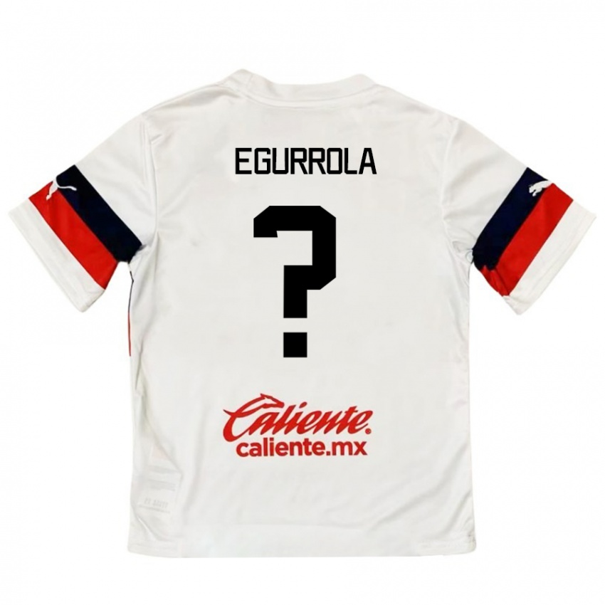 Kinderen Luis Egurrola #0 Wit Rood Uitshirt Uittenue 2024/25 T-Shirt België