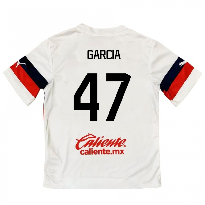 Kinder Gael García #47 Weiß Rot Auswärtstrikot Trikot 2024/25 T-Shirt Belgien