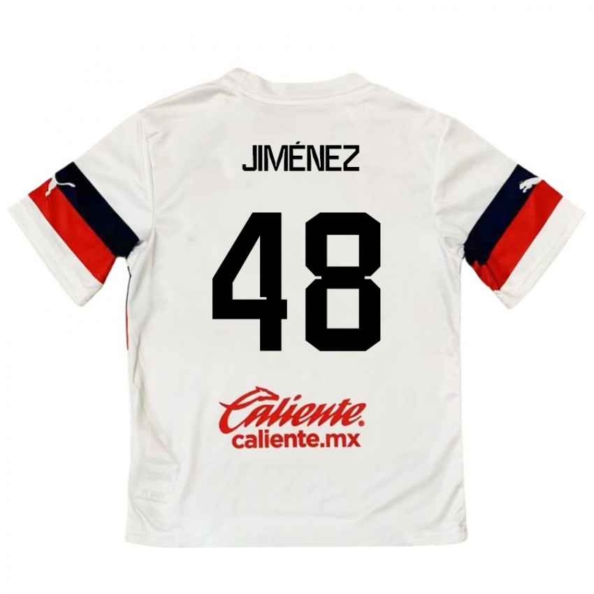 Kinder Leonardo Jiménez #48 Weiß Rot Auswärtstrikot Trikot 2024/25 T-Shirt Belgien