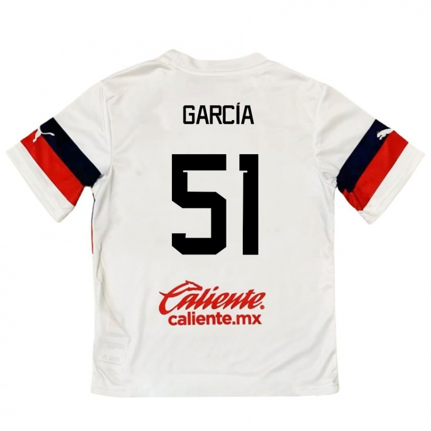 Kinder Eduardo García #51 Weiß Rot Auswärtstrikot Trikot 2024/25 T-Shirt Belgien