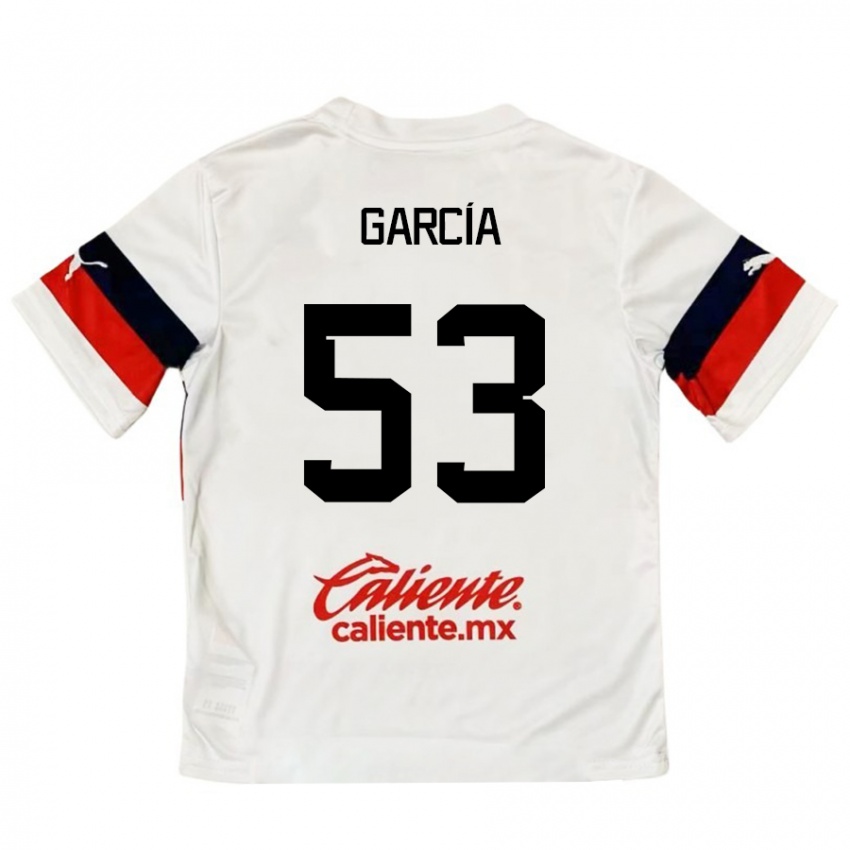 Kinderen Uziel García #53 Wit Rood Uitshirt Uittenue 2024/25 T-Shirt België