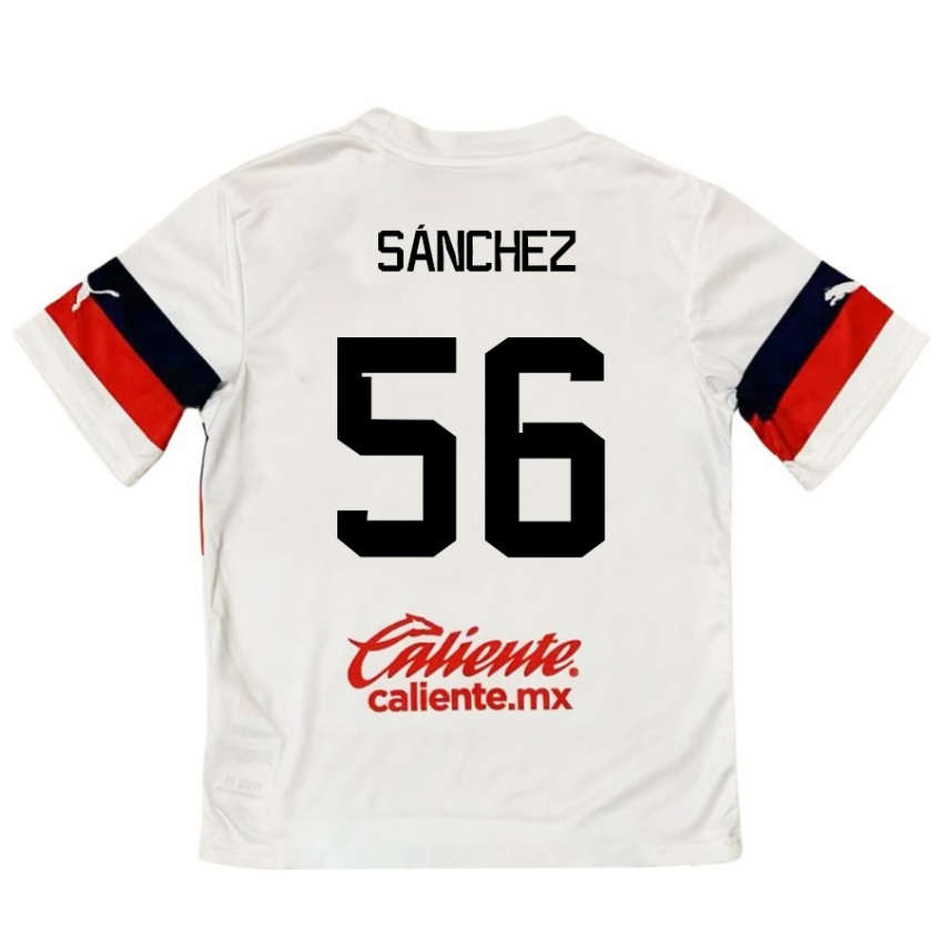 Kinder Benjamín Sánchez #56 Weiß Rot Auswärtstrikot Trikot 2024/25 T-Shirt Belgien