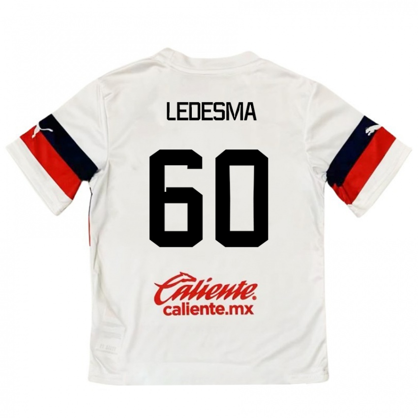 Kinderen Luis Ledesma #60 Wit Rood Uitshirt Uittenue 2024/25 T-Shirt België