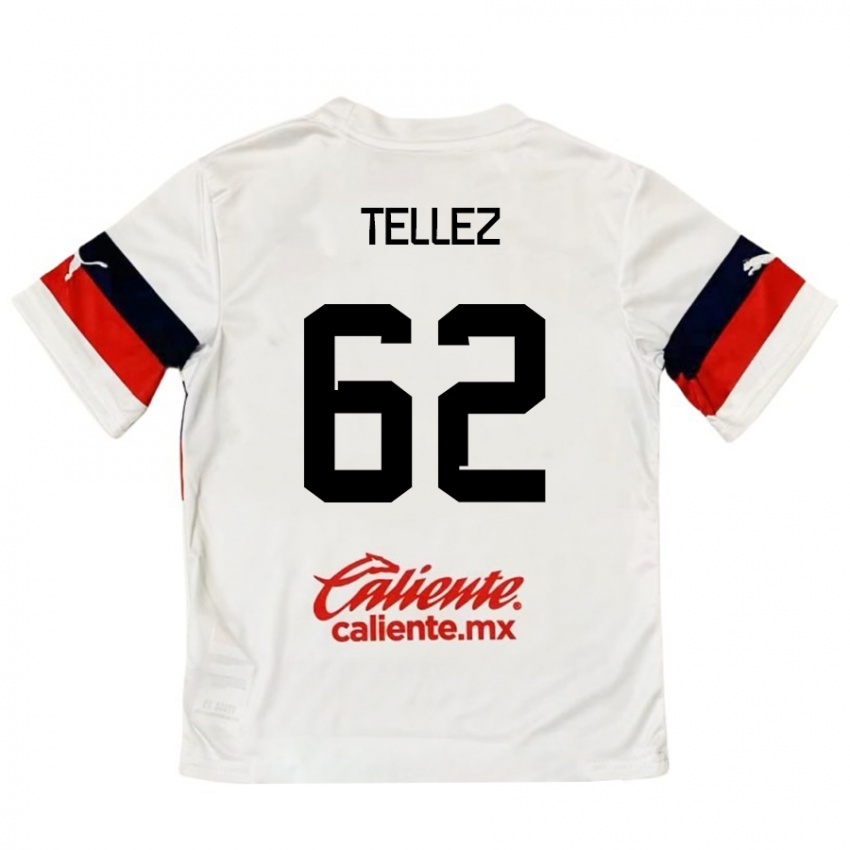 Kinder Brandon Téllez #62 Weiß Rot Auswärtstrikot Trikot 2024/25 T-Shirt Belgien