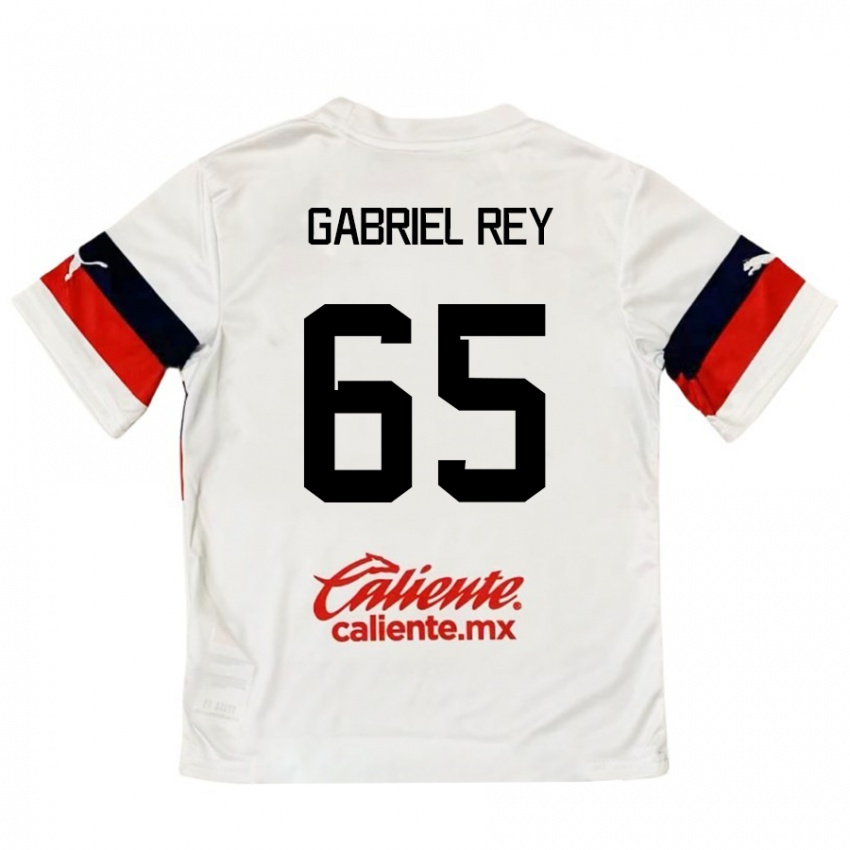 Kinder Luis Gabriel Rey #65 Weiß Rot Auswärtstrikot Trikot 2024/25 T-Shirt Belgien