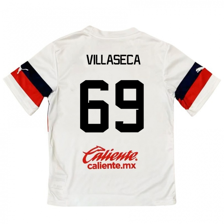 Kinder Daniel Villaseca #69 Weiß Rot Auswärtstrikot Trikot 2024/25 T-Shirt Belgien