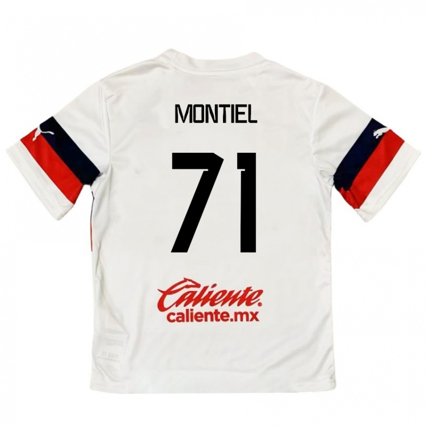 Kinder Erick Montiel #71 Weiß Rot Auswärtstrikot Trikot 2024/25 T-Shirt Belgien