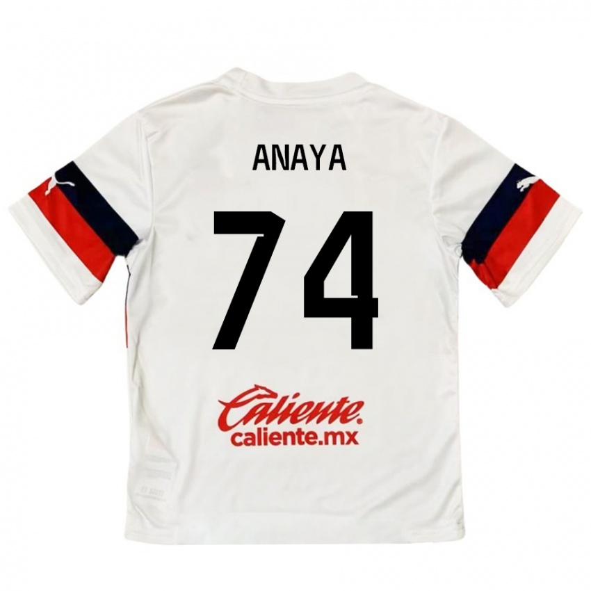 Kinderen Mario Anaya #74 Wit Rood Uitshirt Uittenue 2024/25 T-Shirt België