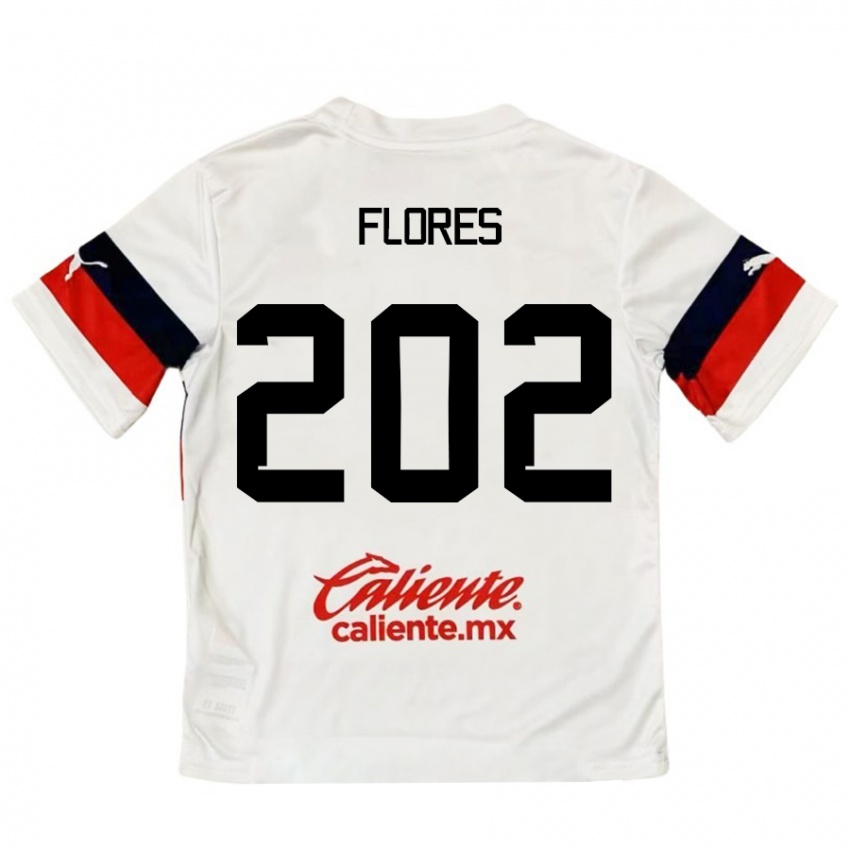 Kinder Daniel Flores #202 Weiß Rot Auswärtstrikot Trikot 2024/25 T-Shirt Belgien