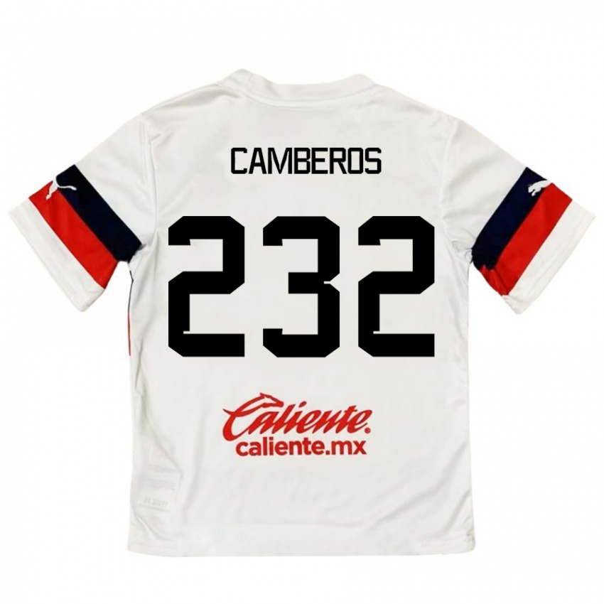 Kinderen Hugo Camberos #232 Wit Rood Uitshirt Uittenue 2024/25 T-Shirt België