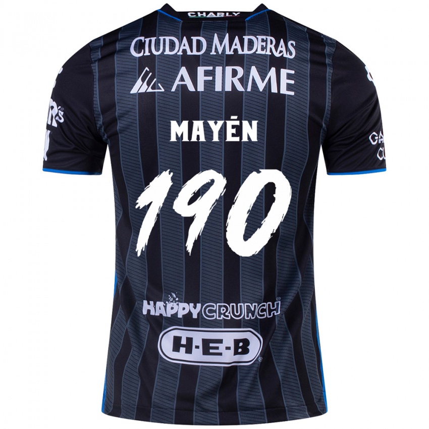 Kinder Eduardo Mayén #190 Weiß Schwarz Auswärtstrikot Trikot 2024/25 T-Shirt Belgien