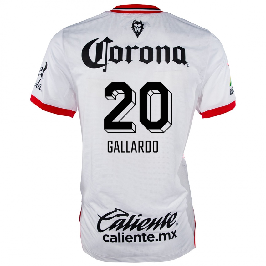 Enfant Maillot Jesús Gallardo #20 Blanc Rouge Tenues Extérieur 2024/25 T-Shirt Belgique