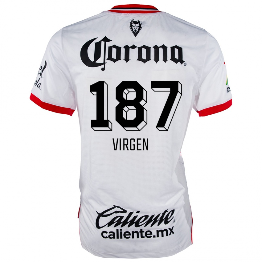 Kinder Oswaldo Virgen #187 Weiß Rot Auswärtstrikot Trikot 2024/25 T-Shirt Belgien