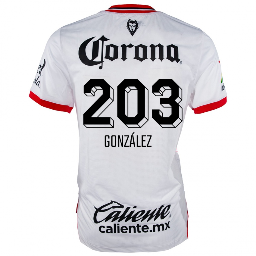 Kinder Luis González #203 Weiß Rot Auswärtstrikot Trikot 2024/25 T-Shirt Belgien