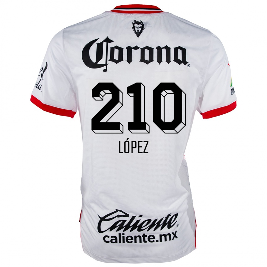 Kinder Juan López #210 Weiß Rot Auswärtstrikot Trikot 2024/25 T-Shirt Belgien