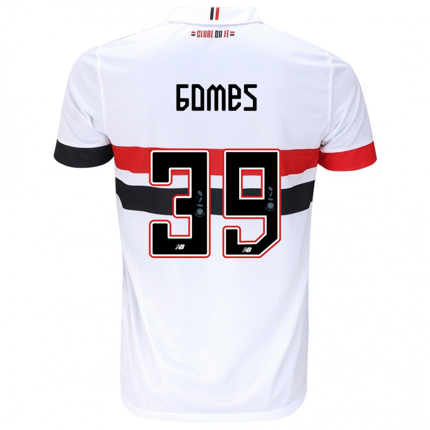 Homme Maillot William Gomes #39 Blanc Rouge Noir Tenues Domicile 2024/25 T-Shirt Belgique