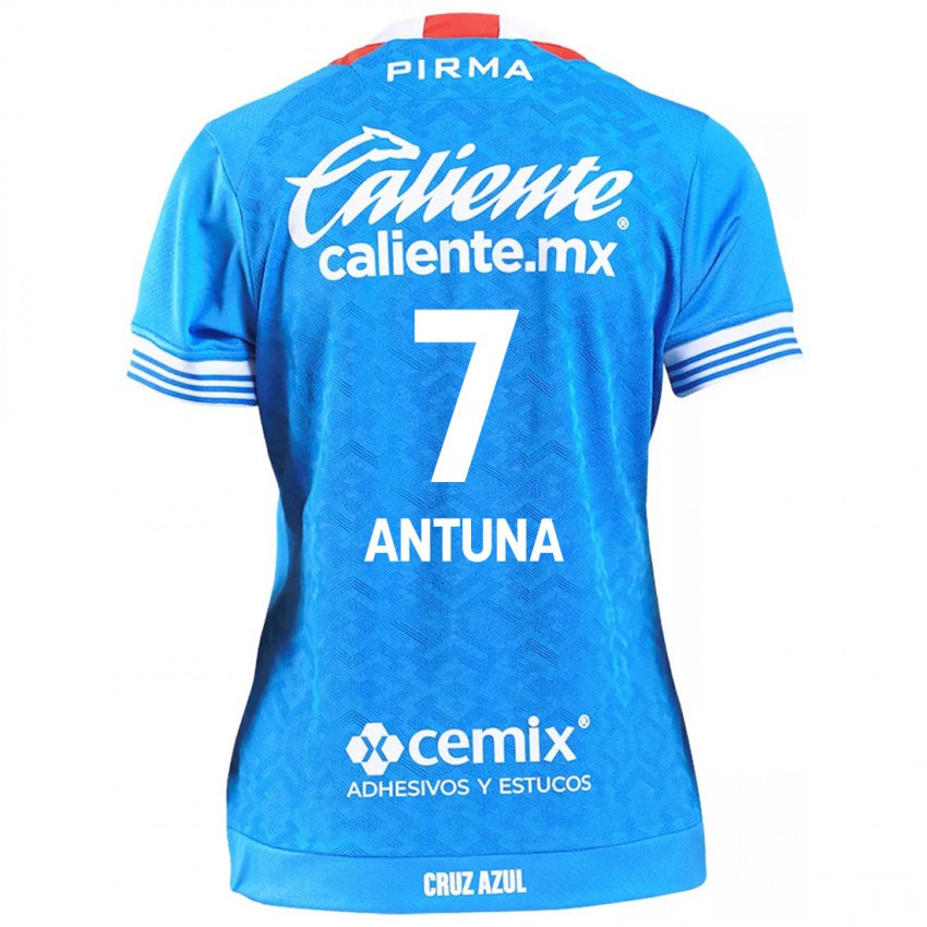 Homme Maillot Uriel Antuna #7 Bleu Ciel Tenues Domicile 2024/25 T-Shirt Belgique