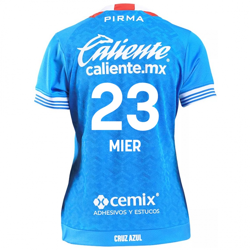 Homme Maillot Kevin Mier #23 Bleu Ciel Tenues Domicile 2024/25 T-Shirt Belgique