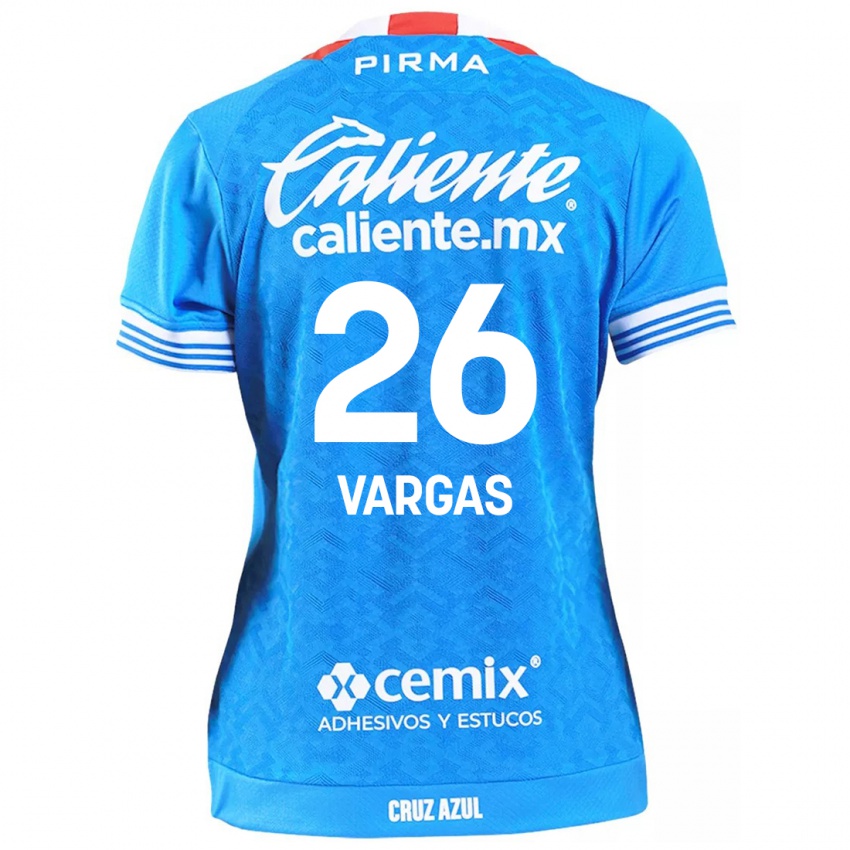 Homme Maillot Carlos Vargas #26 Bleu Ciel Tenues Domicile 2024/25 T-Shirt Belgique