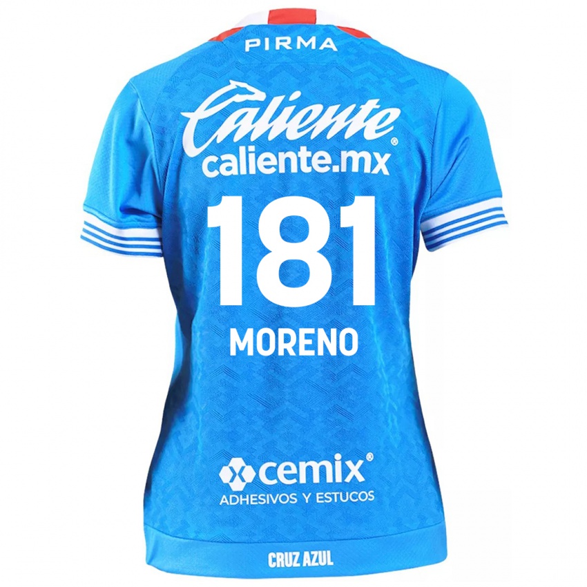 Homme Maillot Roberto Moreno #181 Bleu Ciel Tenues Domicile 2024/25 T-Shirt Belgique