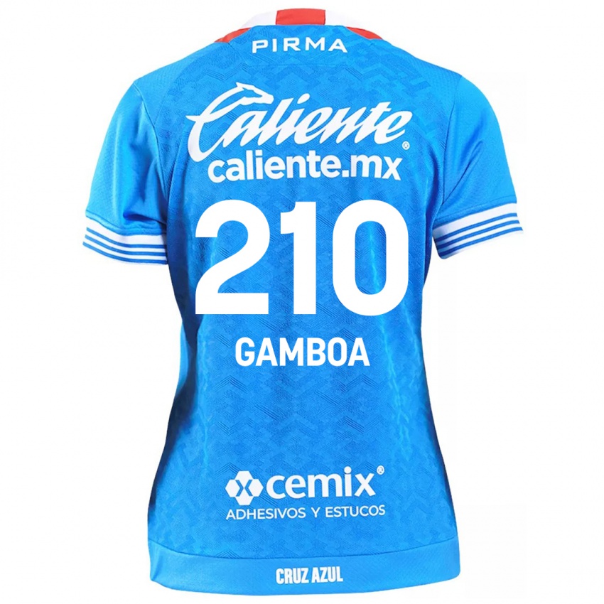 Homme Maillot Bryan Gamboa #210 Bleu Ciel Tenues Domicile 2024/25 T-Shirt Belgique