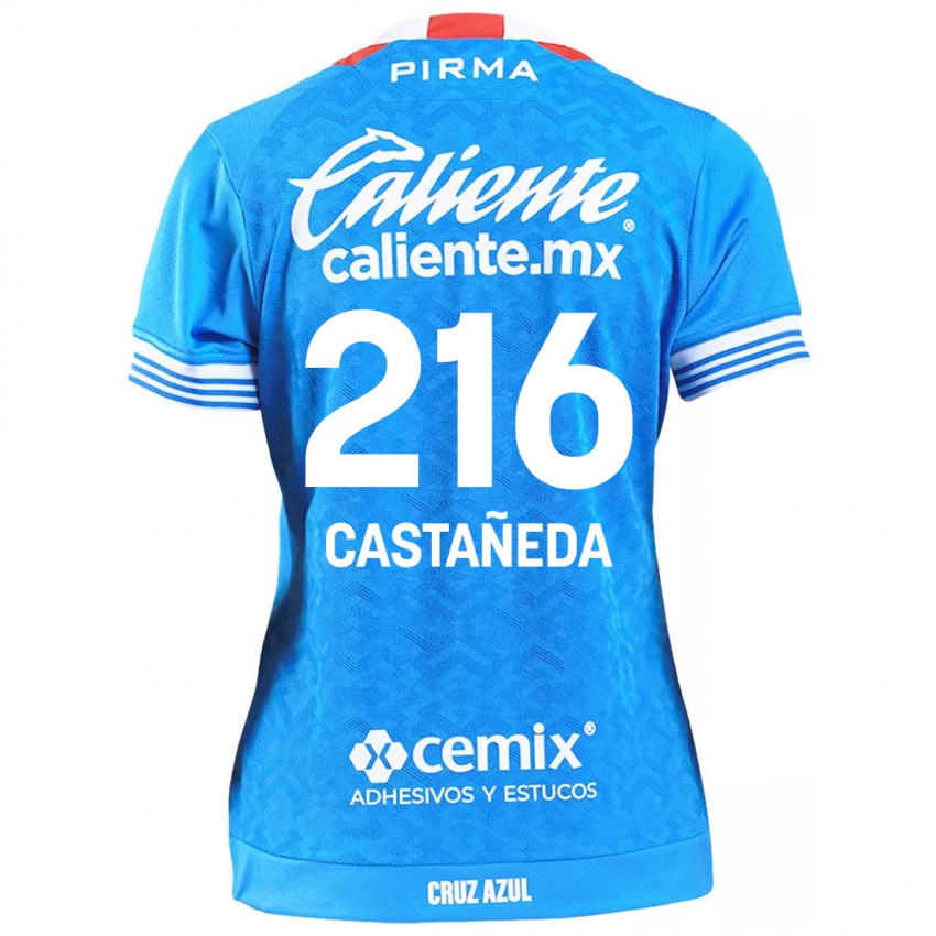 Homme Maillot Ian Castañeda #216 Bleu Ciel Tenues Domicile 2024/25 T-Shirt Belgique