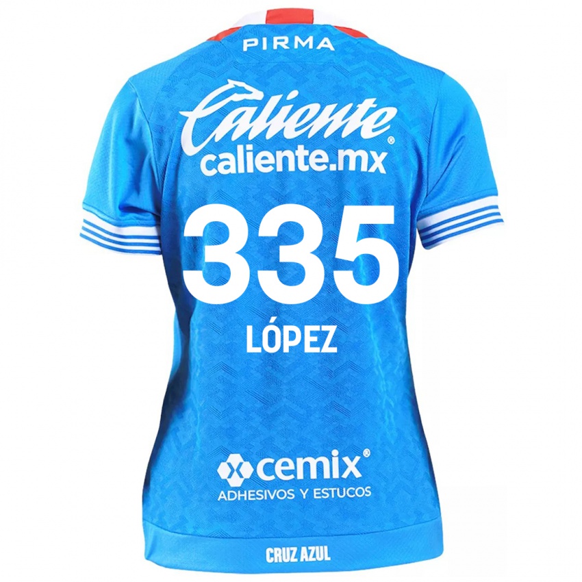 Homme Maillot Alfredo López #335 Bleu Ciel Tenues Domicile 2024/25 T-Shirt Belgique