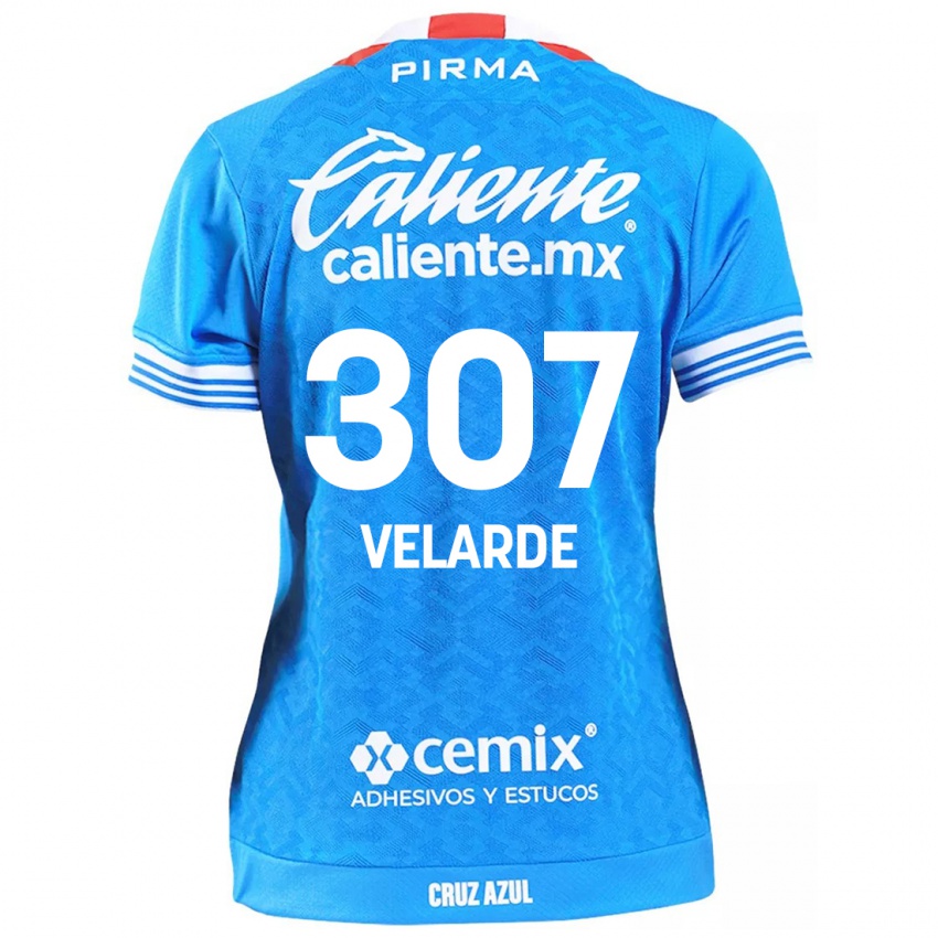 Homme Maillot Juan Velarde #307 Bleu Ciel Tenues Domicile 2024/25 T-Shirt Belgique