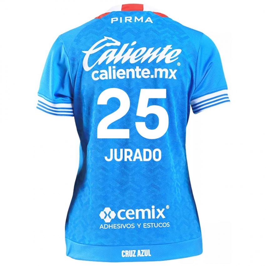 Homme Maillot Sebastian Jurado #25 Bleu Ciel Tenues Domicile 2024/25 T-Shirt Belgique