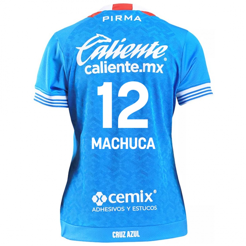 Homme Maillot Gabriela Machuca #12 Bleu Ciel Tenues Domicile 2024/25 T-Shirt Belgique