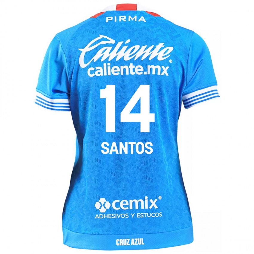 Homme Maillot Eleisa Santos #14 Bleu Ciel Tenues Domicile 2024/25 T-Shirt Belgique