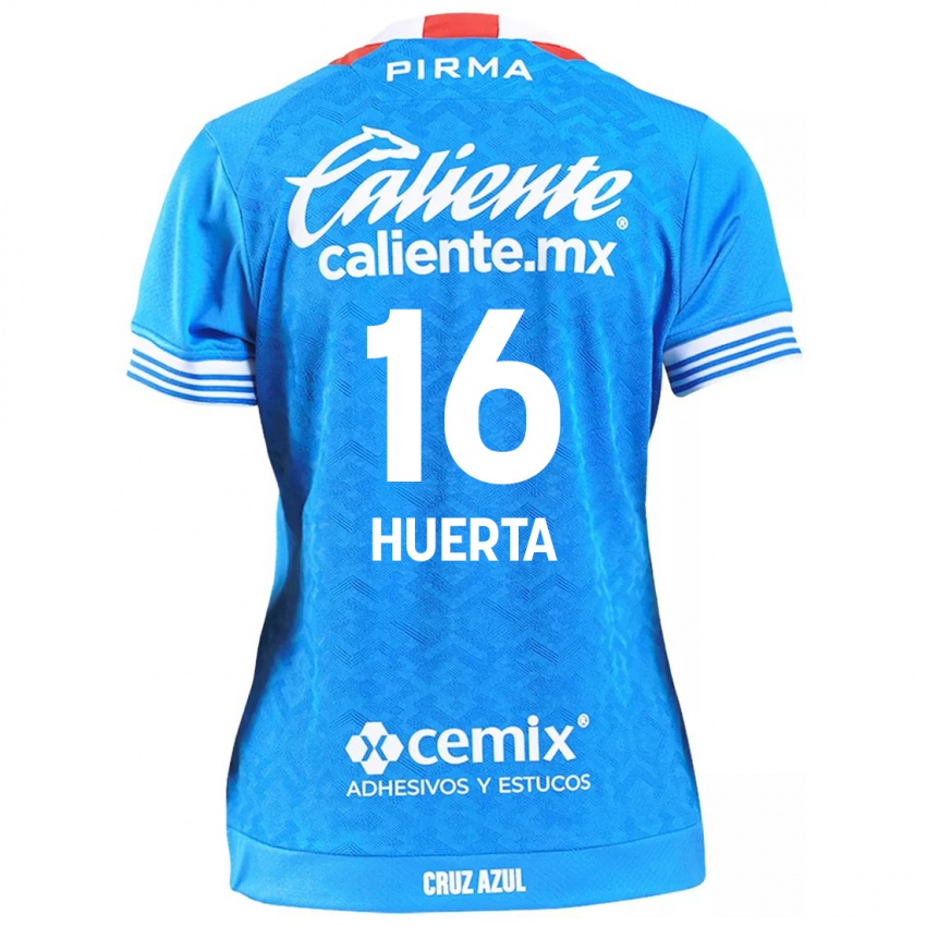 Homme Maillot Ana Gabriela Huerta #16 Bleu Ciel Tenues Domicile 2024/25 T-Shirt Belgique