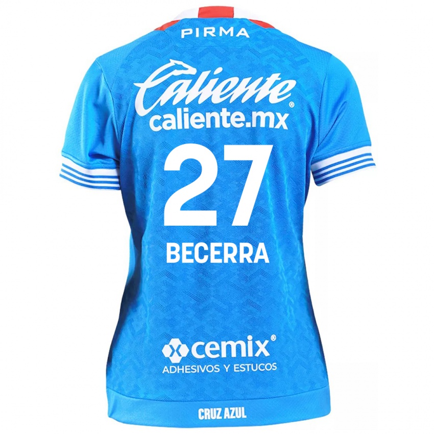 Homme Maillot Ana Becerra #27 Bleu Ciel Tenues Domicile 2024/25 T-Shirt Belgique