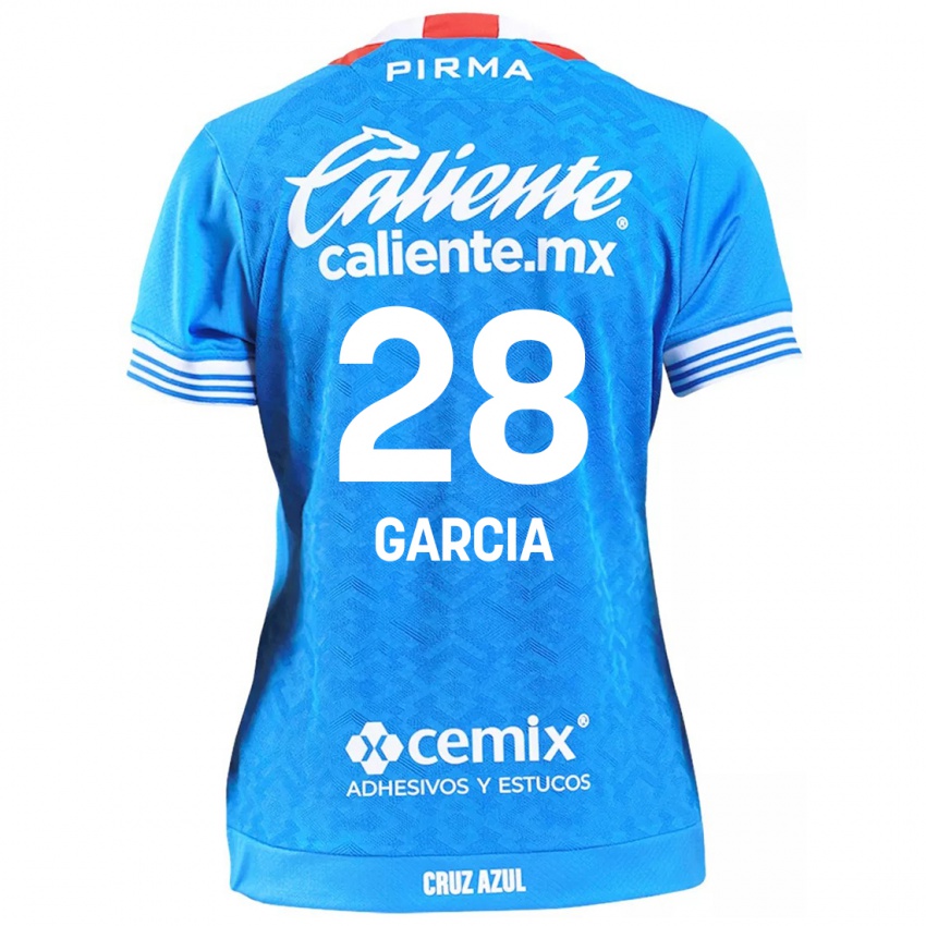 Homme Maillot Ana Garcia #28 Bleu Ciel Tenues Domicile 2024/25 T-Shirt Belgique