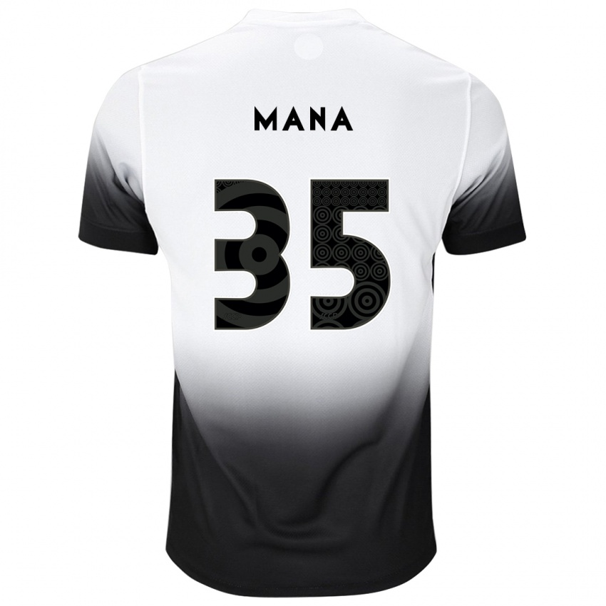 Heren Leo Mana #35 Wit Zwart Thuisshirt Thuistenue 2024/25 T-Shirt België