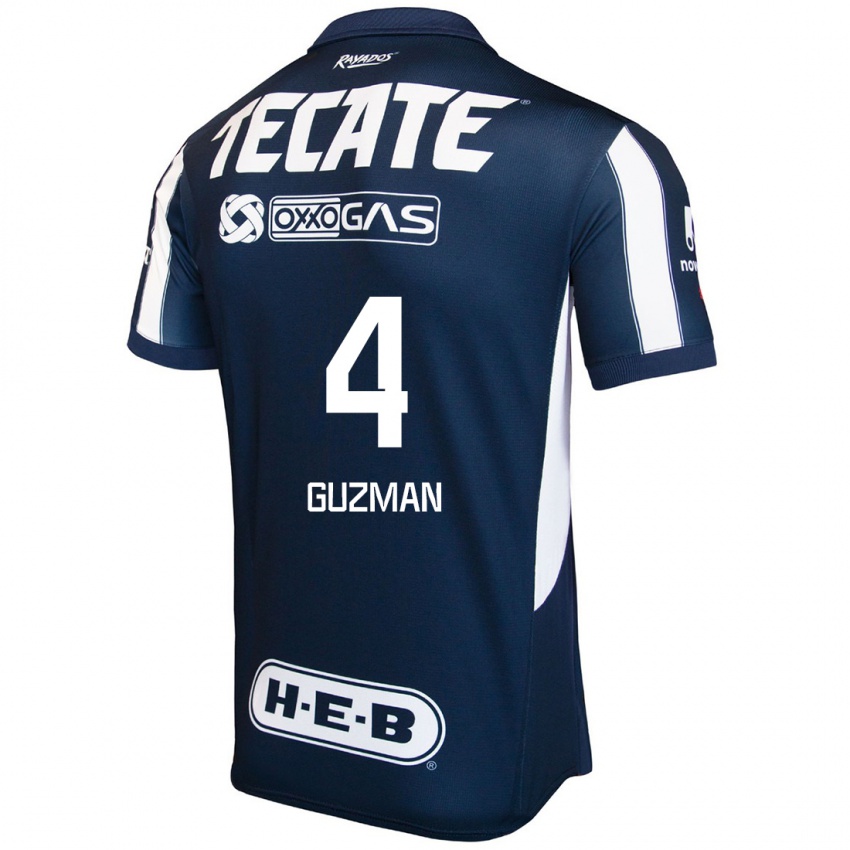 Heren Victor Guzman #4 Blauw Rood Wit Thuisshirt Thuistenue 2024/25 T-Shirt België