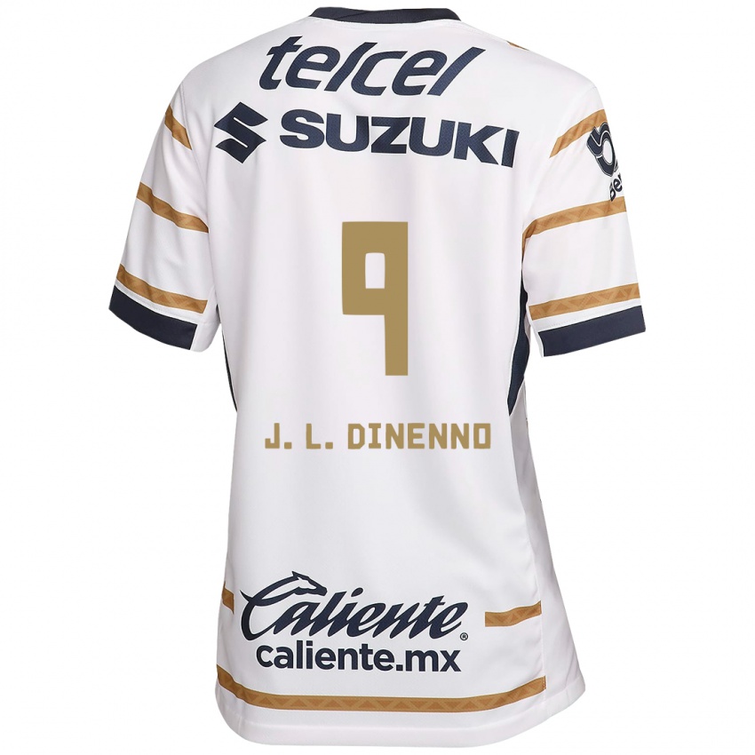 Homme Maillot Juan Dinenno #9 Obsidienne Blanche Tenues Domicile 2024/25 T-Shirt Belgique