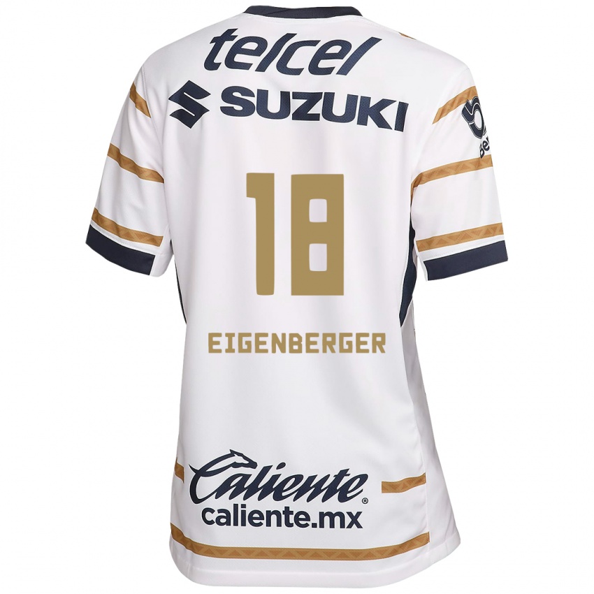 Homme Maillot Chandra Eigenberger #18 Obsidienne Blanche Tenues Domicile 2024/25 T-Shirt Belgique