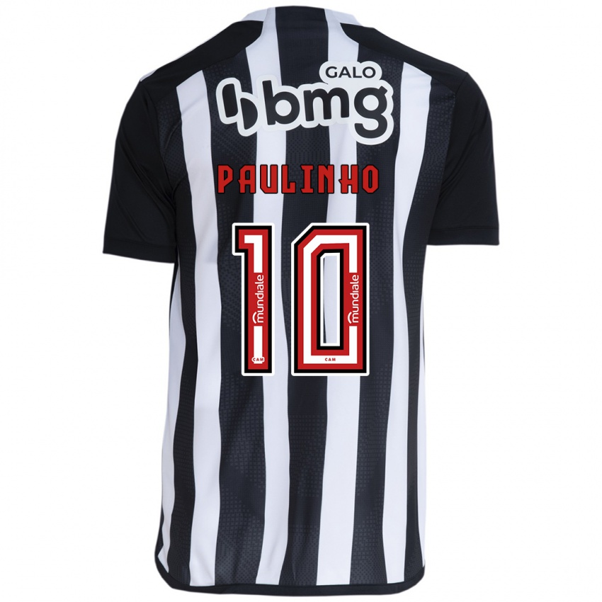 Homme Maillot Paulinho #10 Blanc Noir Tenues Domicile 2024/25 T-Shirt Belgique